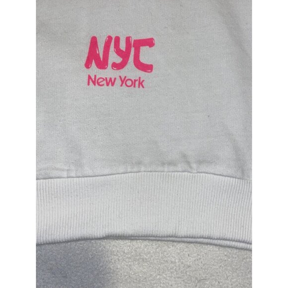 Good Vibes NYC Dragon Hoodie 2X White Pink Graphic Cotton Casual On Fire - Picture 12 of 13